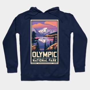 A Vintage Travel Art of the Olympic National Park - Washington - US Hoodie